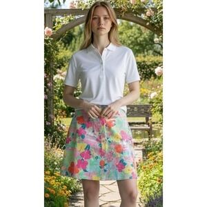 Lilly Pulitzer Lined Skirt Women  Tropical Floral Print Preppy Y2K Skirt‎ SZ 10